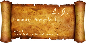 Lemberg Juvenál névjegykártya